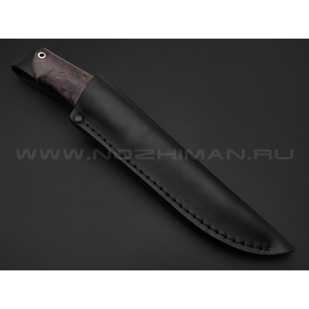 Кузница Ковчег нож Скаут сталь D2, рукоять Карельская береза, кориан, мельхиор