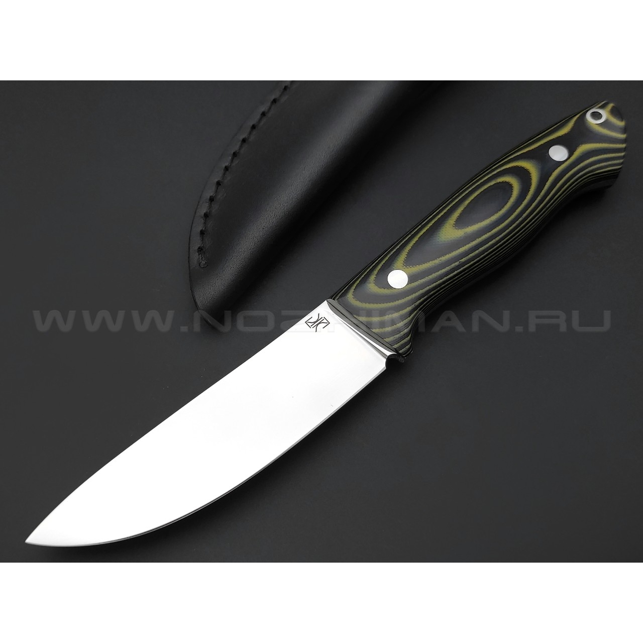Кузница Ковчег нож Скинер сталь D2, рукоять G10 black & yellow