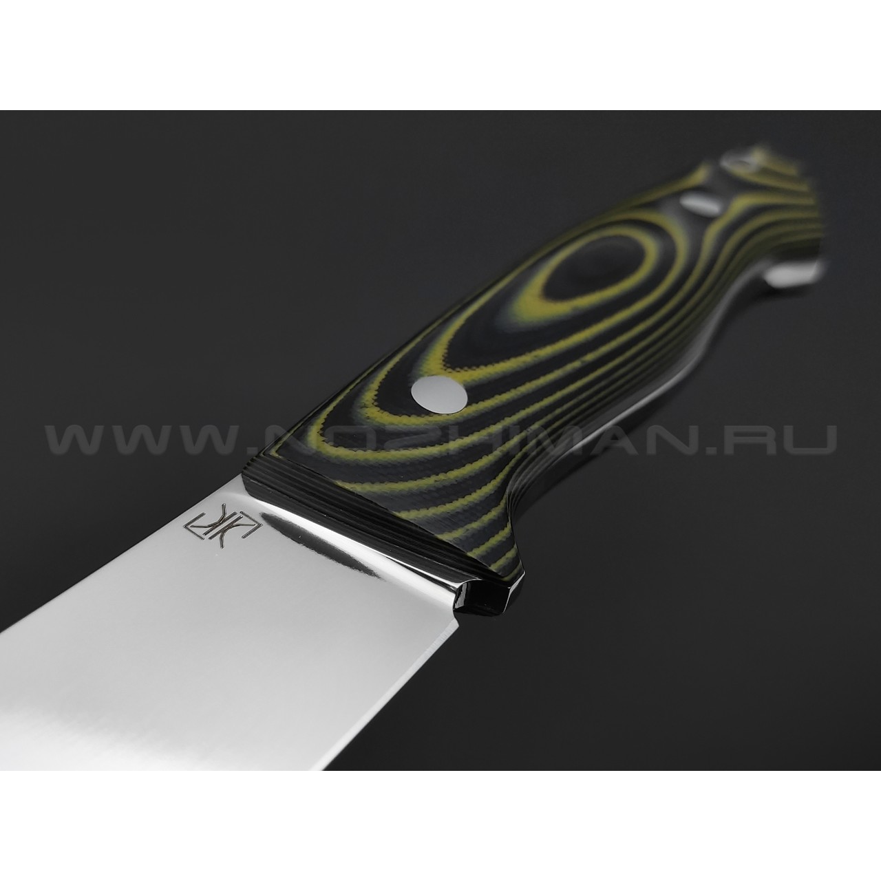 Кузница Ковчег нож Скинер сталь D2, рукоять G10 black & yellow