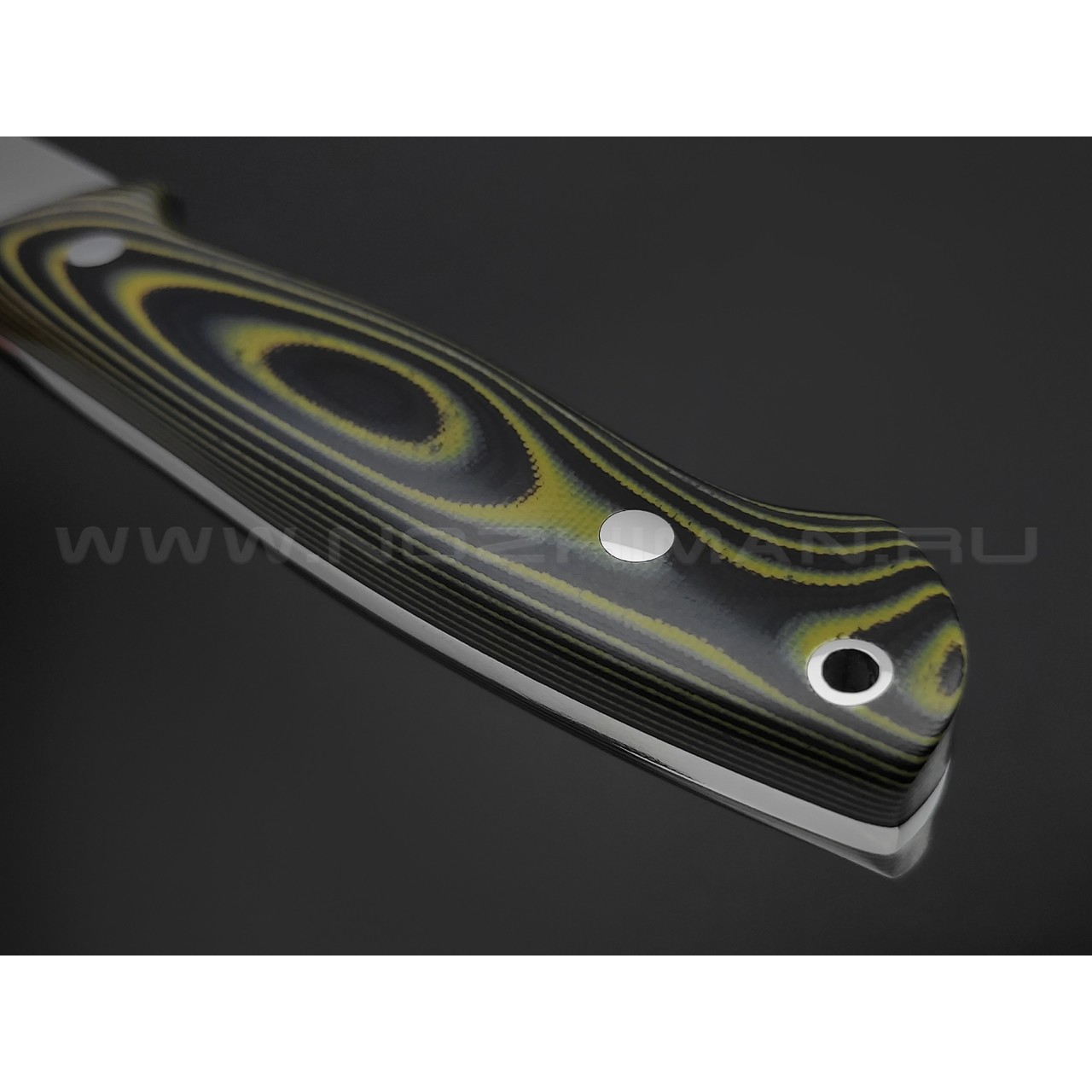 Кузница Ковчег нож Скинер сталь D2, рукоять G10 black & yellow