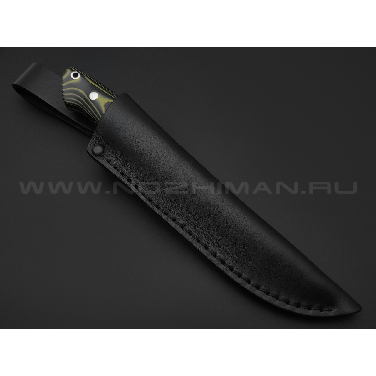 Кузница Ковчег нож Скинер сталь D2, рукоять G10 black & yellow