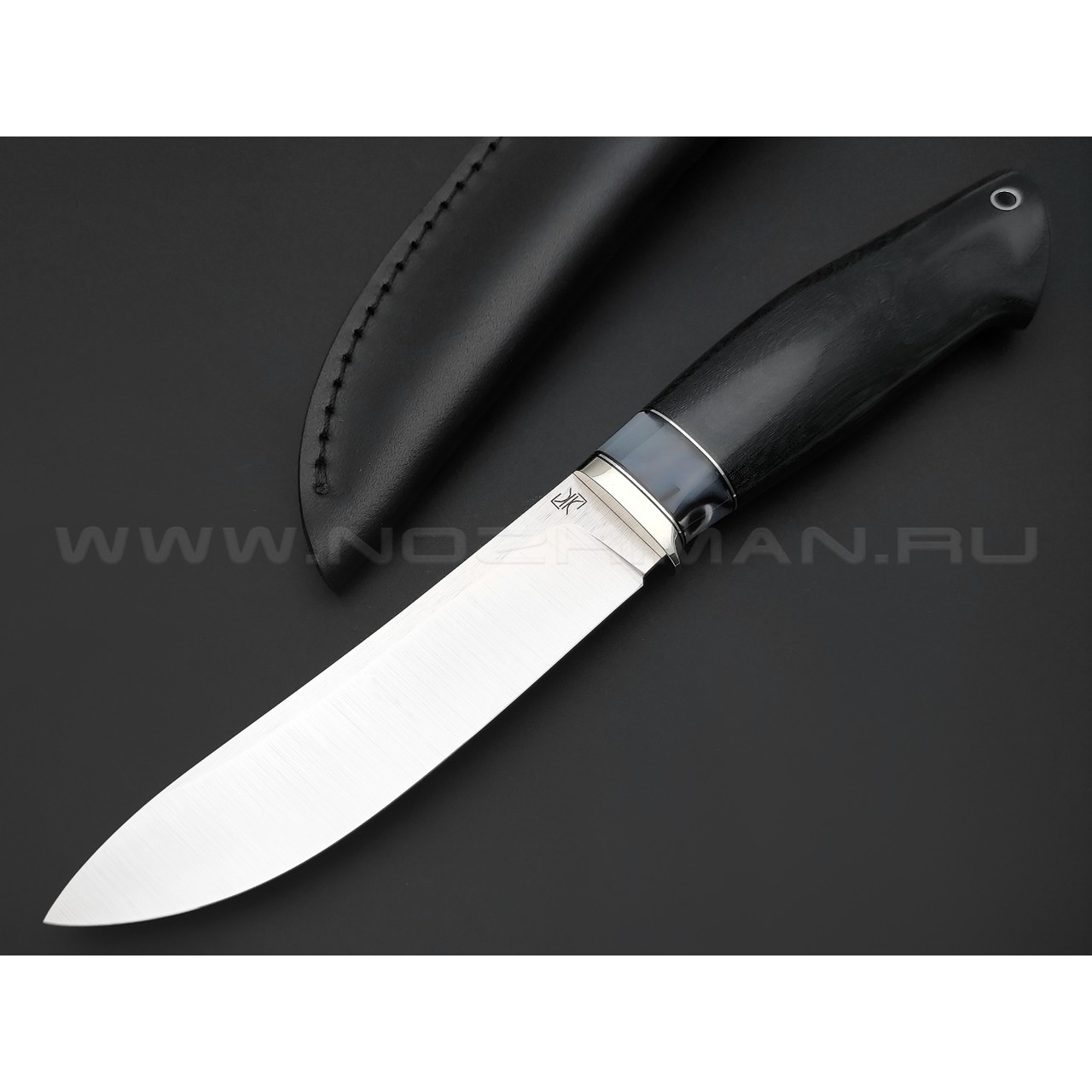Кузница Ковчег нож Таежный сталь Elmax, рукоять Микарта, киринит, мельхиор