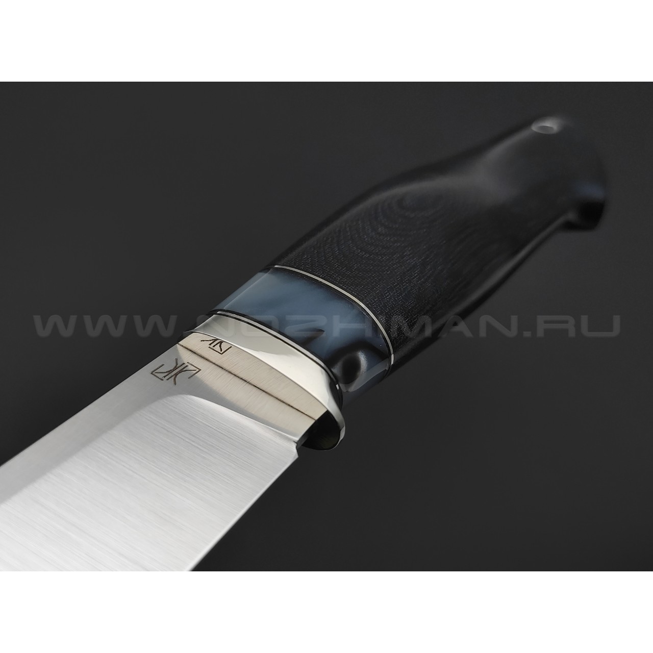 Кузница Ковчег нож Таежный сталь Elmax, рукоять Микарта, киринит, мельхиор