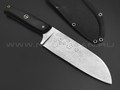 Волчий Век нож Santoku сталь 1.4116 Krupp WA травление, обух 6.5 мм, рукоять G10 black
