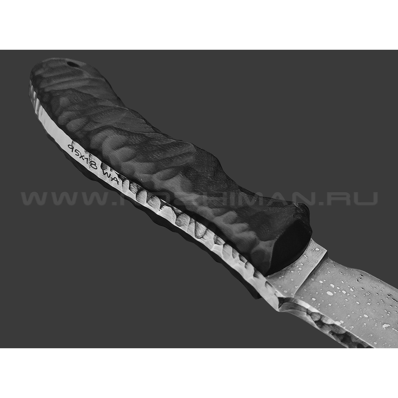 Волчий Век нож Команданте Custom сталь 95Х18 WA травление, рукоять G10 black