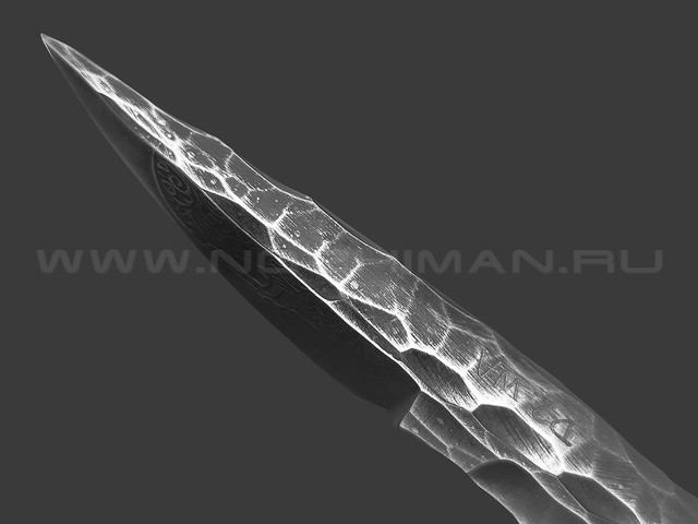 Волчий Век скелетный нож Мини МасичЬка сталь D2 WA травление, рукоять сталь 9.6 мм