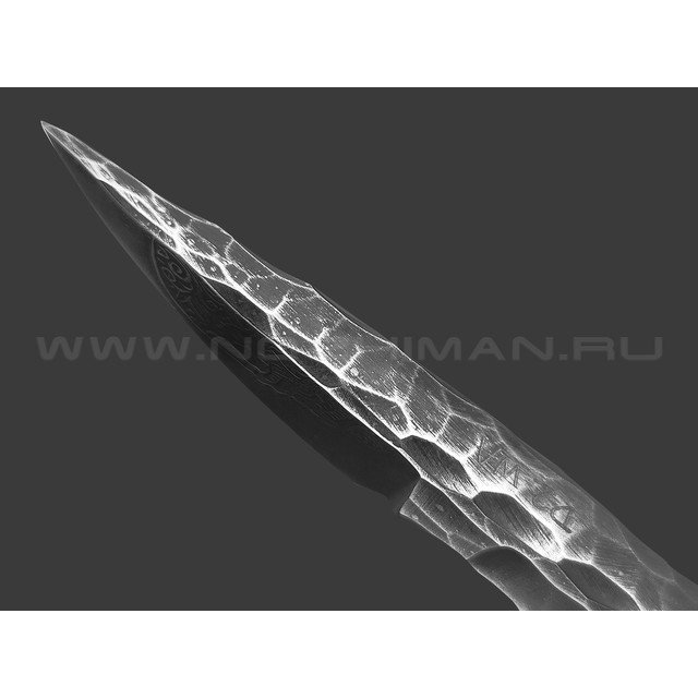 Волчий Век скелетный нож Мини МасичЬка сталь D2 WA травление, рукоять сталь 9.6 мм