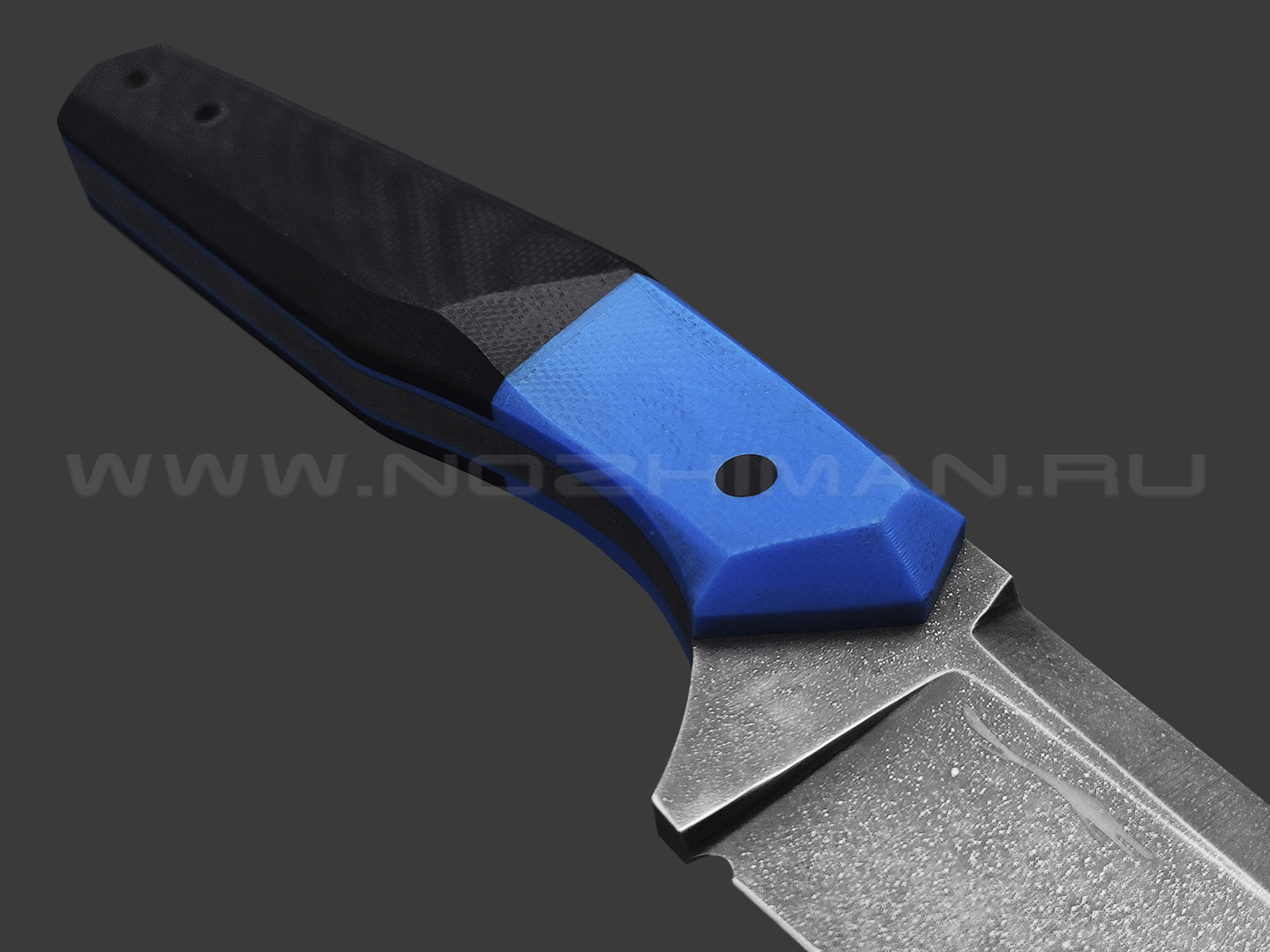 Волчий Век нож Wharn сталь PGK WA травление, рукоять G10 black & blue