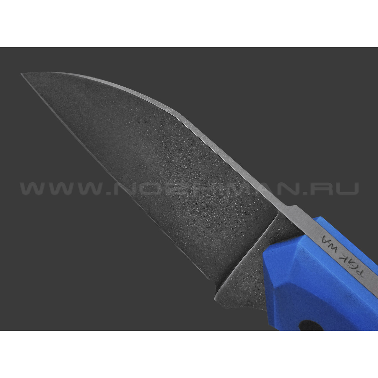 Волчий Век нож Wharn сталь PGK WA травление, рукоять G10 black & blue