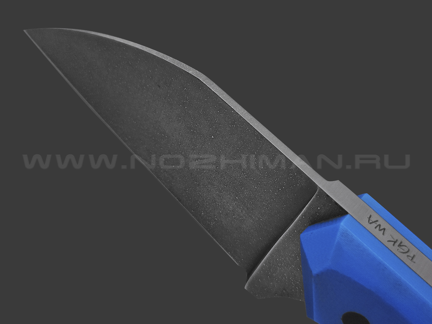 Волчий Век нож Wharn сталь PGK WA травление, рукоять G10 black & blue