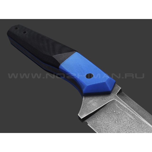 Волчий Век нож Wharn сталь PGK WA травление, рукоять G10 black & blue