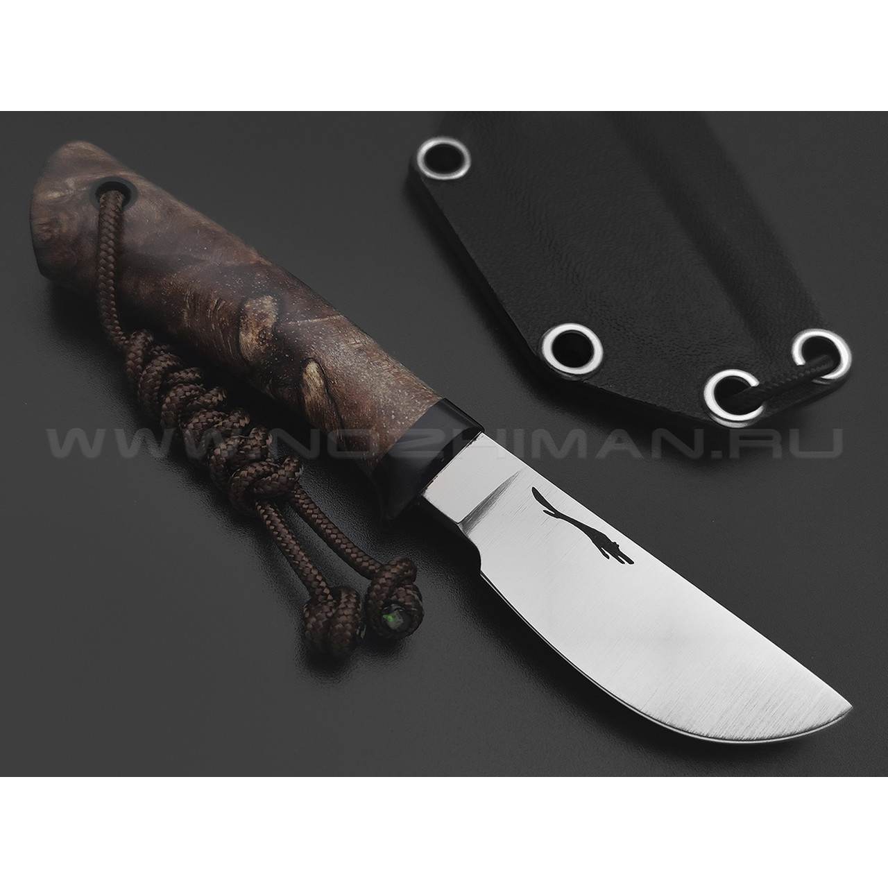 Волчий Век нож Слоненок Custom сталь N690 WA satin, рукоять Кап клена, G10