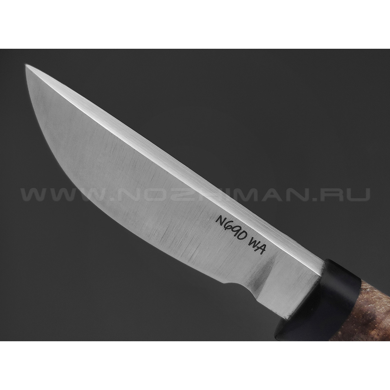 Волчий Век нож Слоненок Custom сталь N690 WA satin, рукоять Кап клена, G10