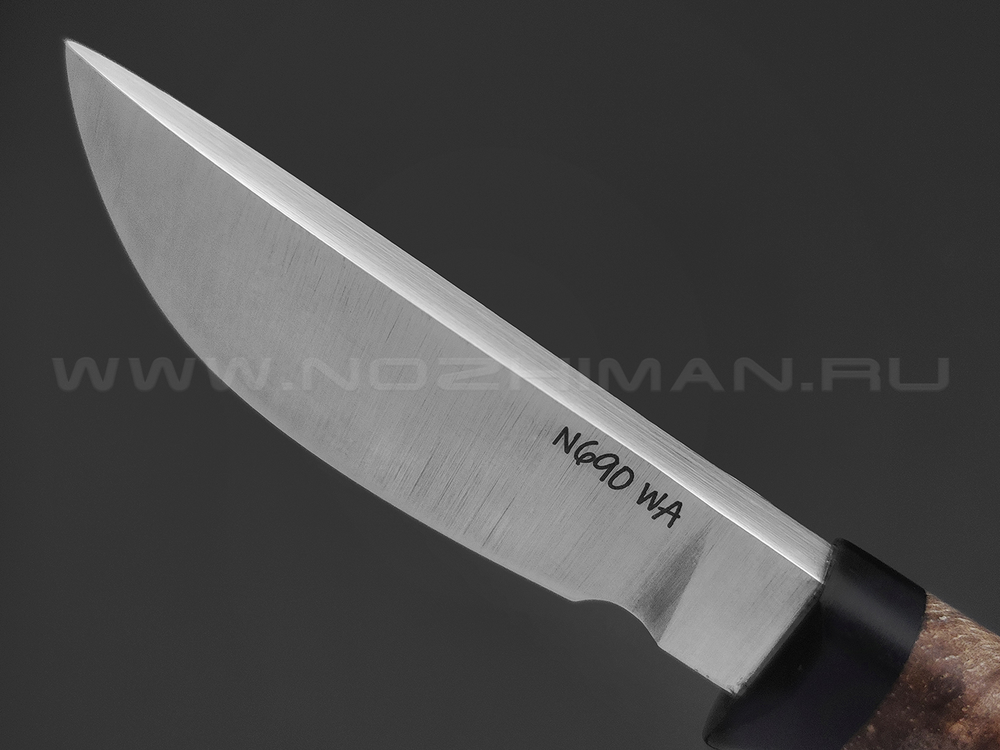 Волчий Век нож Слоненок Custom сталь N690 WA satin, рукоять Кап клена, G10