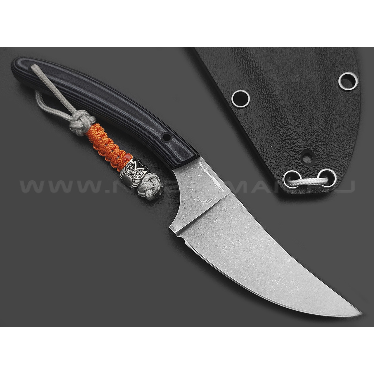 Волчий Век нож ПЕРСик сталь Cronidur 30 WA стоунвош, рукоять G10 black & white