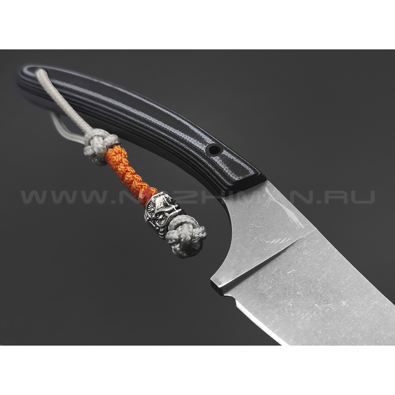 Волчий Век нож ПЕРСик сталь Cronidur 30 WA стоунвош, рукоять G10 black & white