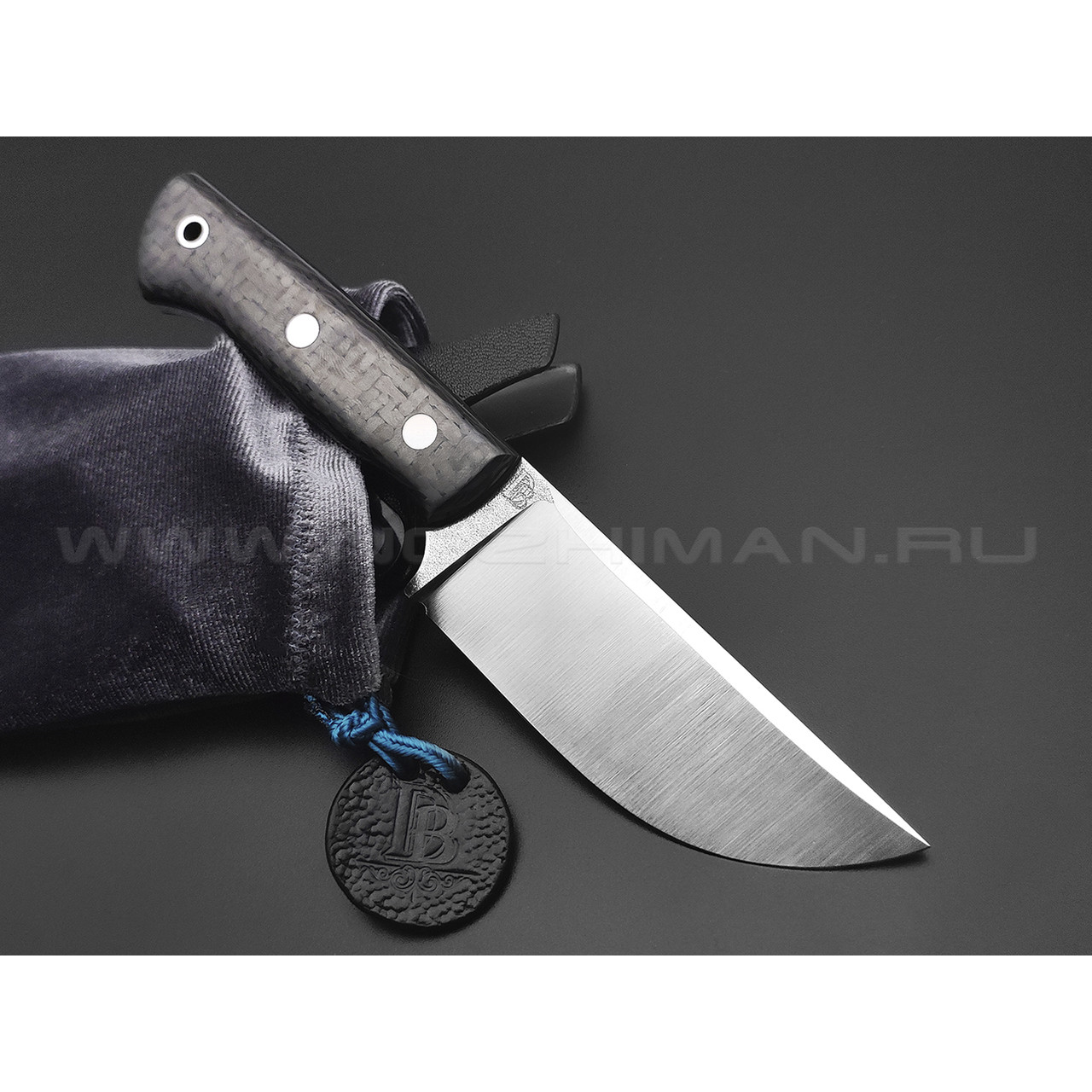 Дмитрий Болбат нож из стали CPR satin, рукоять Carbon fiber, никель, G10