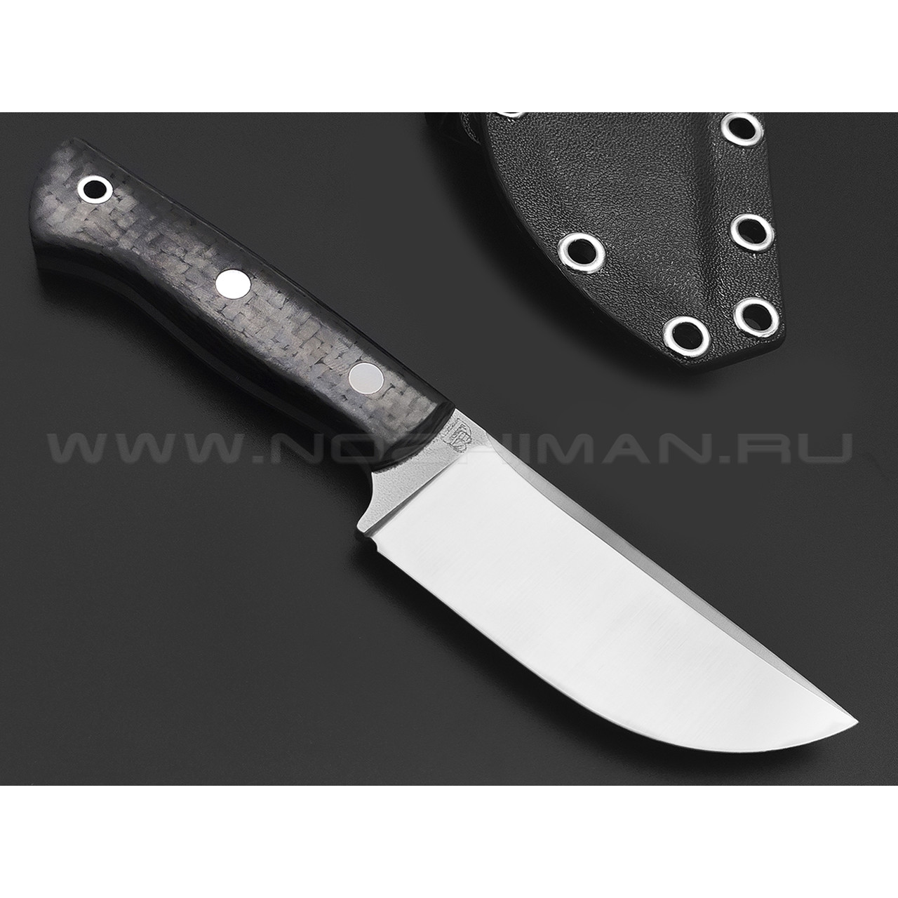 Дмитрий Болбат нож из стали CPR satin, рукоять Carbon fiber, никель, G10