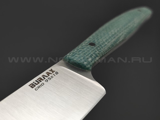 Burlax кухонный нож Utility сталь 95Х18 Cryo, рукоять Micarta jute green