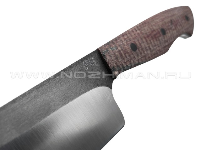BRK кухонный нож Kiritsuke сталь VG-10, рукоять Micarta jute maroon