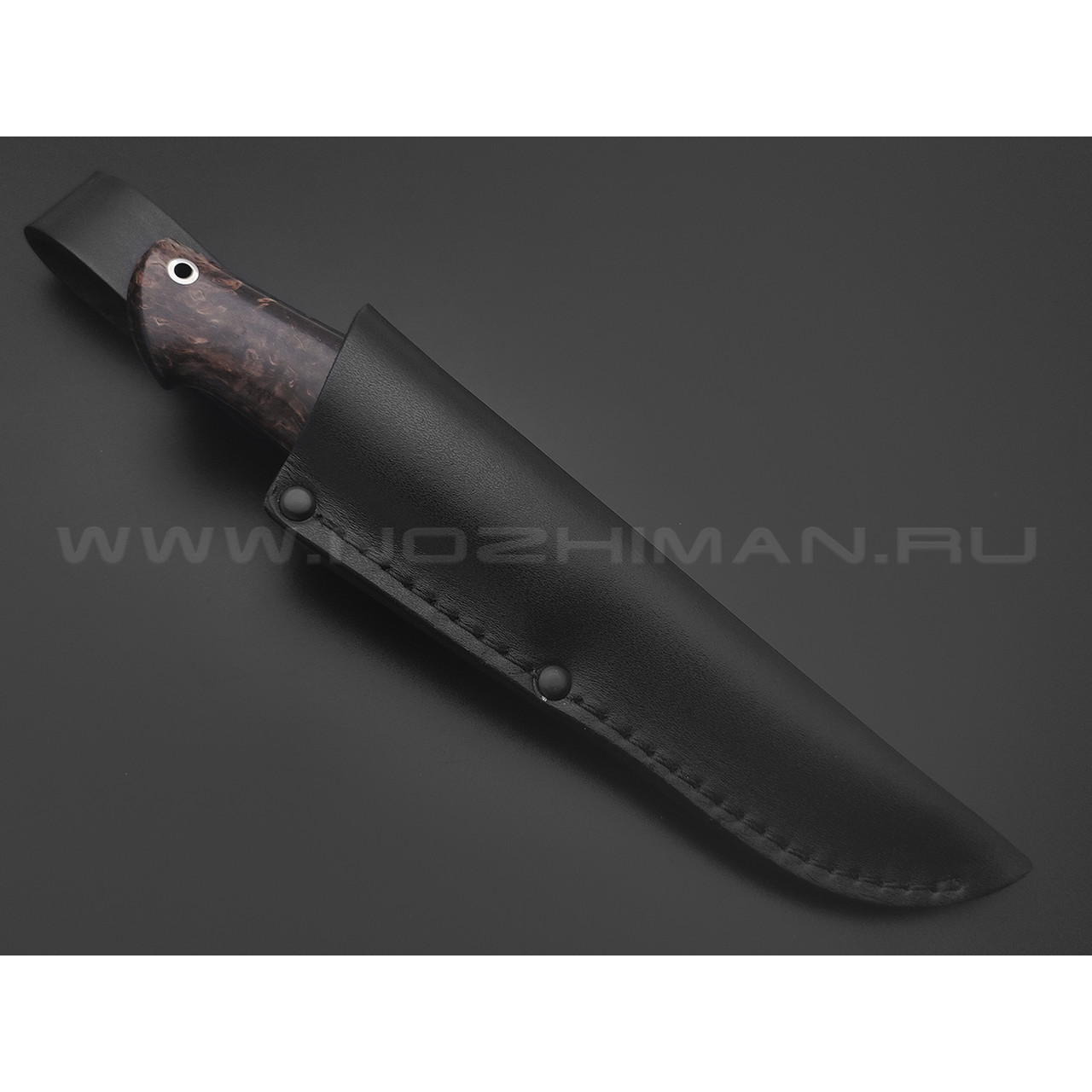 Кузница Ковчег нож Беркут сталь D2, рукоять Карельская береза, кориан, мельхиор