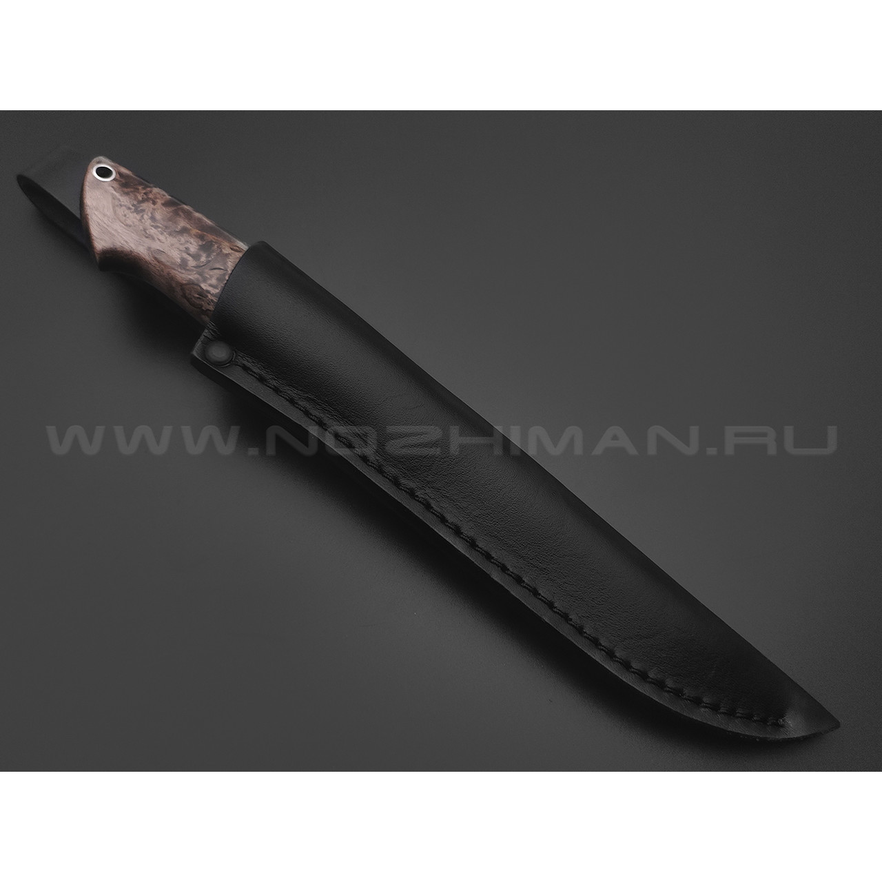 Кузница Ковчег нож Рыбацкий сталь D2, рукоять Карельская береза, кориан