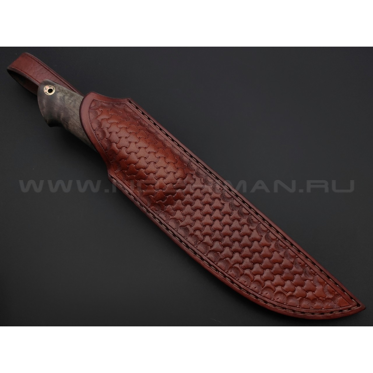 Кузница Ковчег нож Скаут сталь Elmax, рукоять Карельская береза, зуб мамонта, мельхиор