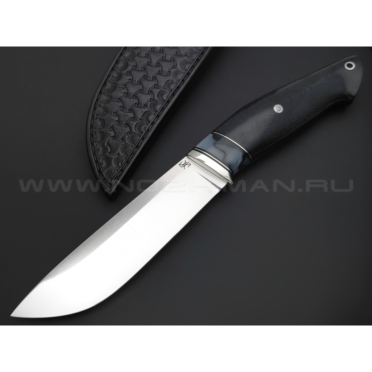 Кузница Ковчег нож Корвет сталь D2, рукоять Микарта, киринит, мельхиор