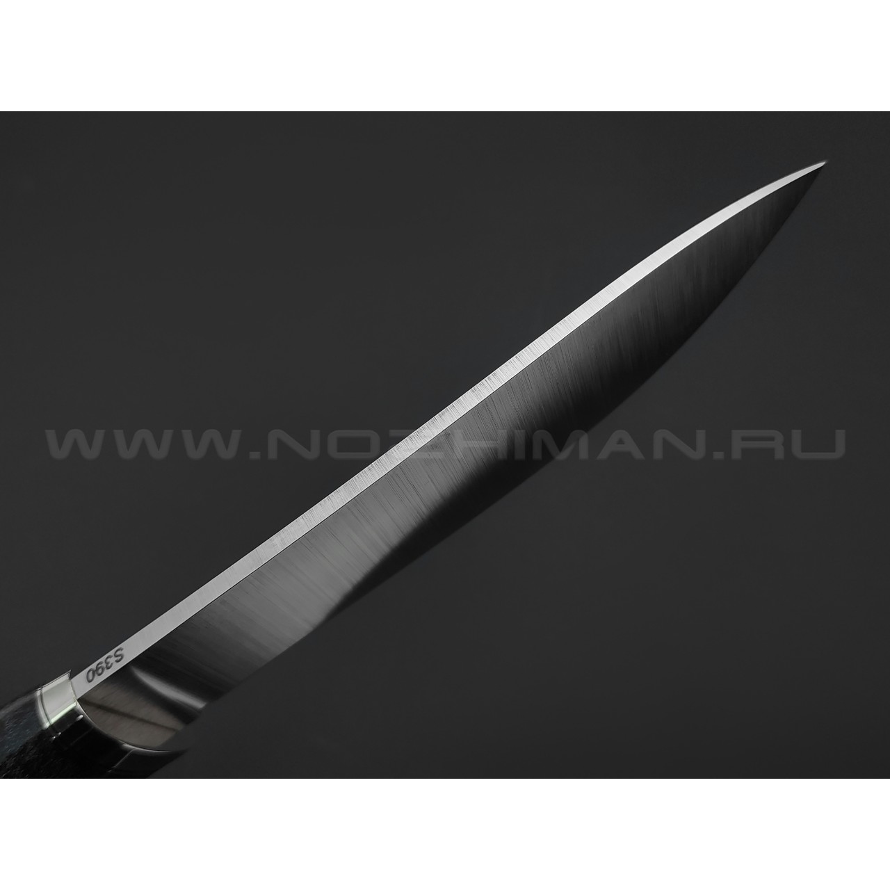 Кузница Ковчег нож Таежный сталь S390, рукоять Микарта, мельхиор