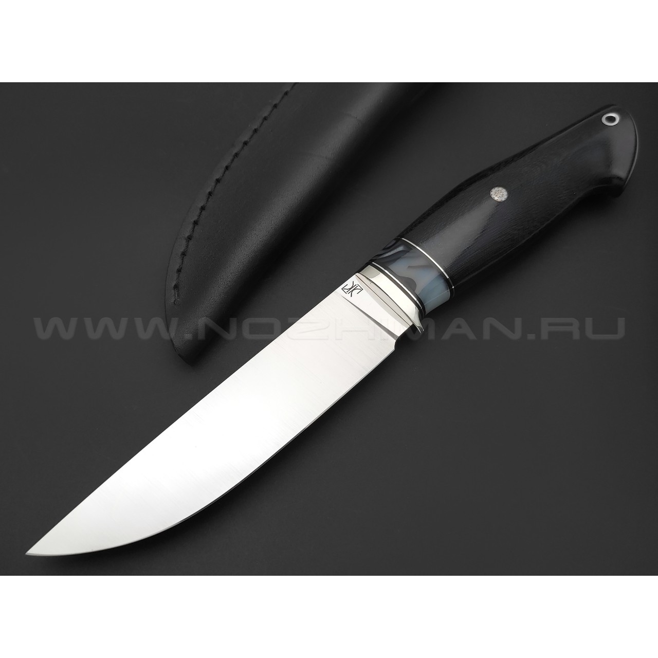 Кузница Ковчег нож Скаут сталь D2, рукоять Микарта, киринит, мельхиор