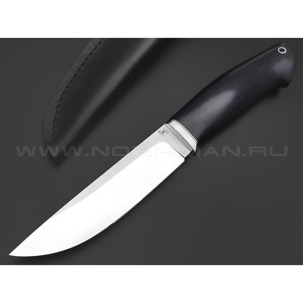 Кузница Ковчег нож Скаут сталь Elmax, рукоять Микарта, мельхиор