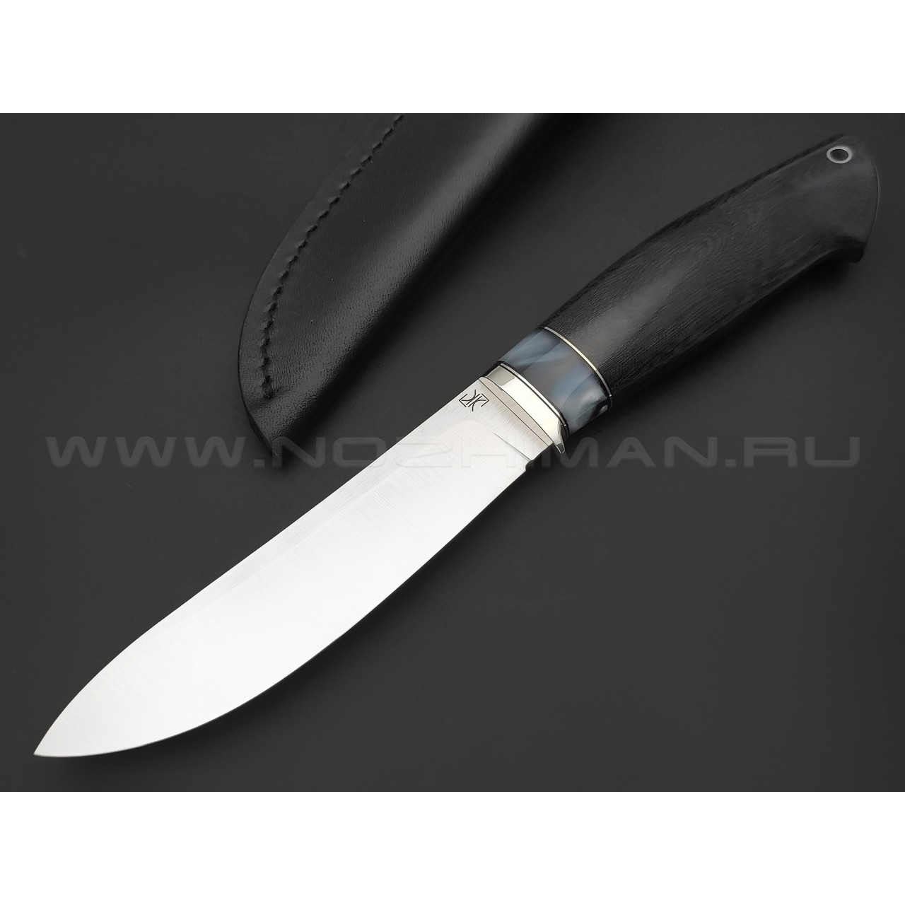 Кузница Ковчег нож Таежный сталь Elmax, рукоять Микарта, киринит, мельхиор