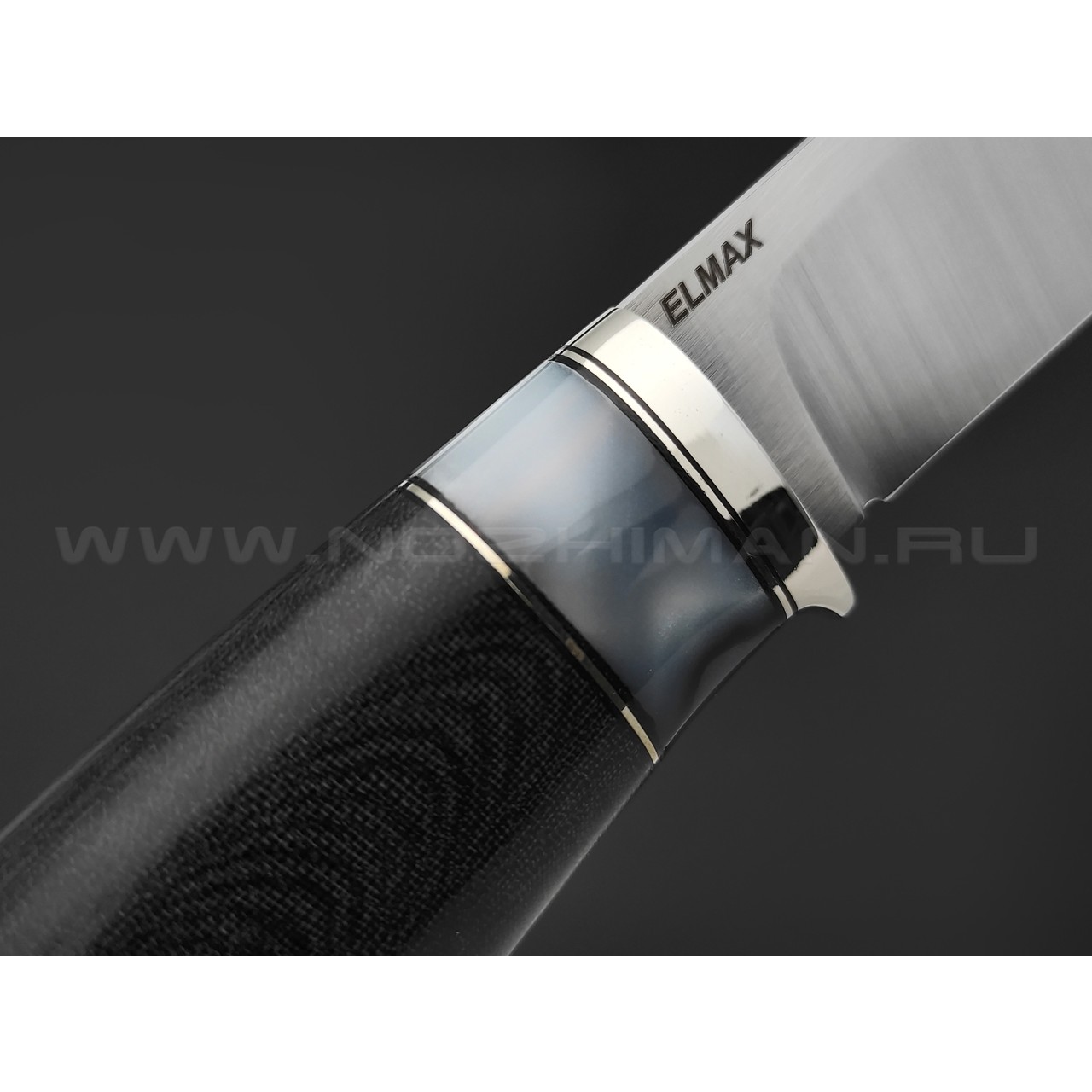 Кузница Ковчег нож Таежный сталь Elmax, рукоять Микарта, киринит, мельхиор