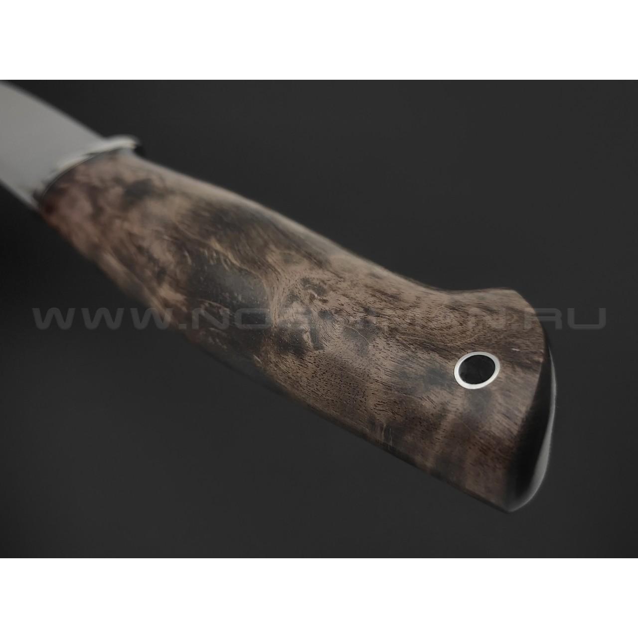 Кузница Ковчег нож Таежный сталь Elmax, рукоять Карельская береза, мельхиор