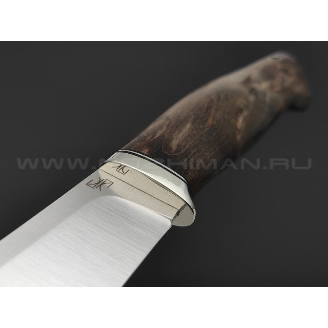 Кузница Ковчег нож Таежный сталь Elmax, рукоять Карельская береза, мельхиор