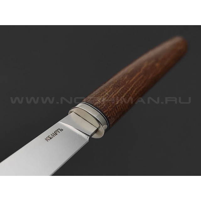 Кметь нож Шило Мини сталь Vanax SuperClean, рукоять Micarta brown, мельхиор