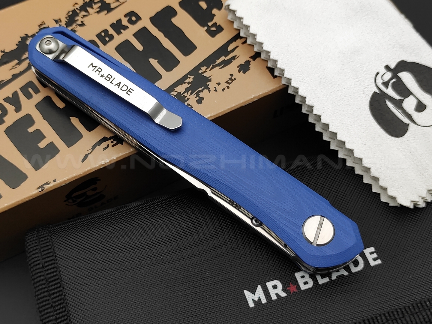 Mr.Blade нож Astris сталь D2, рукоять G10 blue (Автограф Сергея Шнурова)