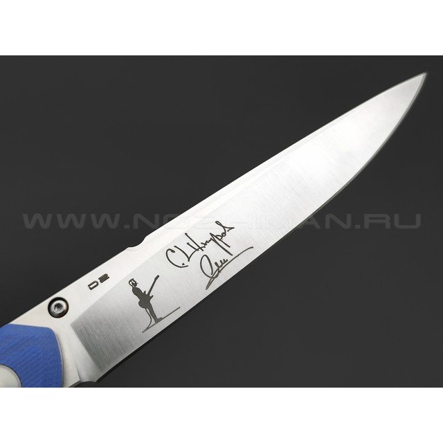 Mr.Blade нож Astris сталь D2, рукоять G10 blue (Автограф Сергея Шнурова)