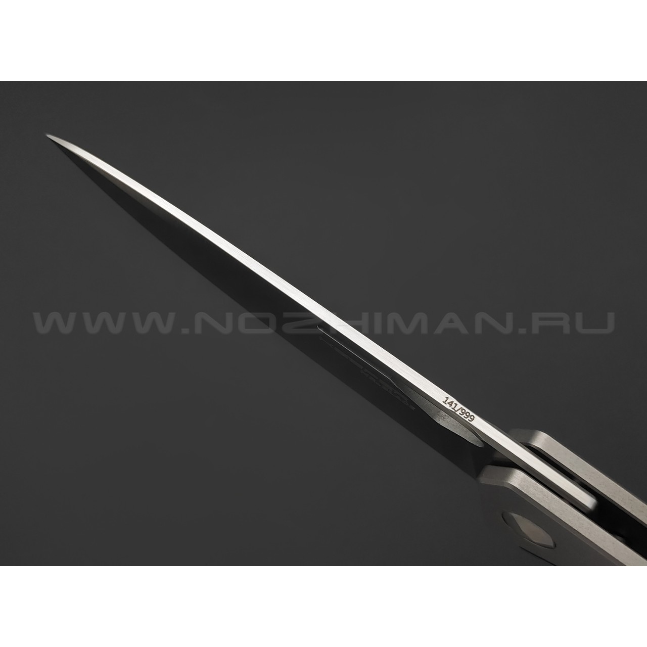 Mr.Blade нож Keeper сталь M390, рукоять титан - NO SHNUR NO PARTY (Сергей Шнуров) Metallic