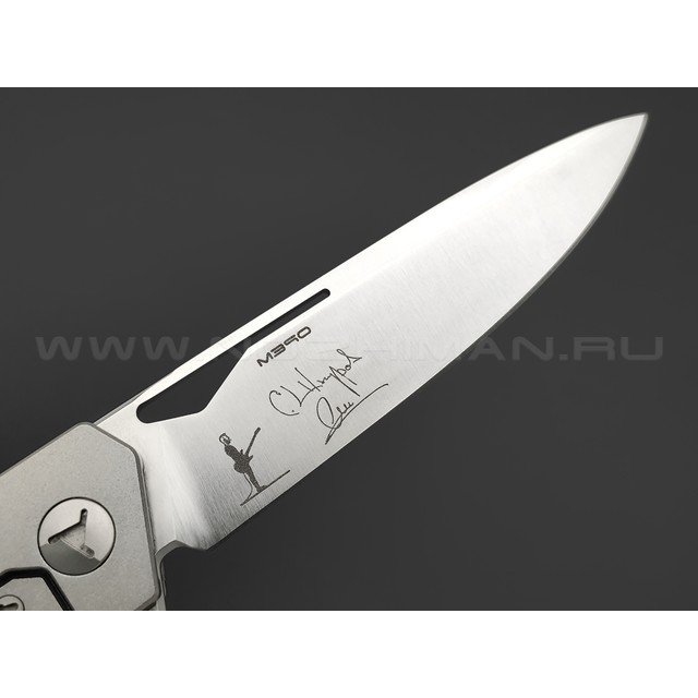 Mr.Blade нож Keeper сталь M390, рукоять титан - NO SHNUR NO PARTY (Сергей Шнуров) Metallic