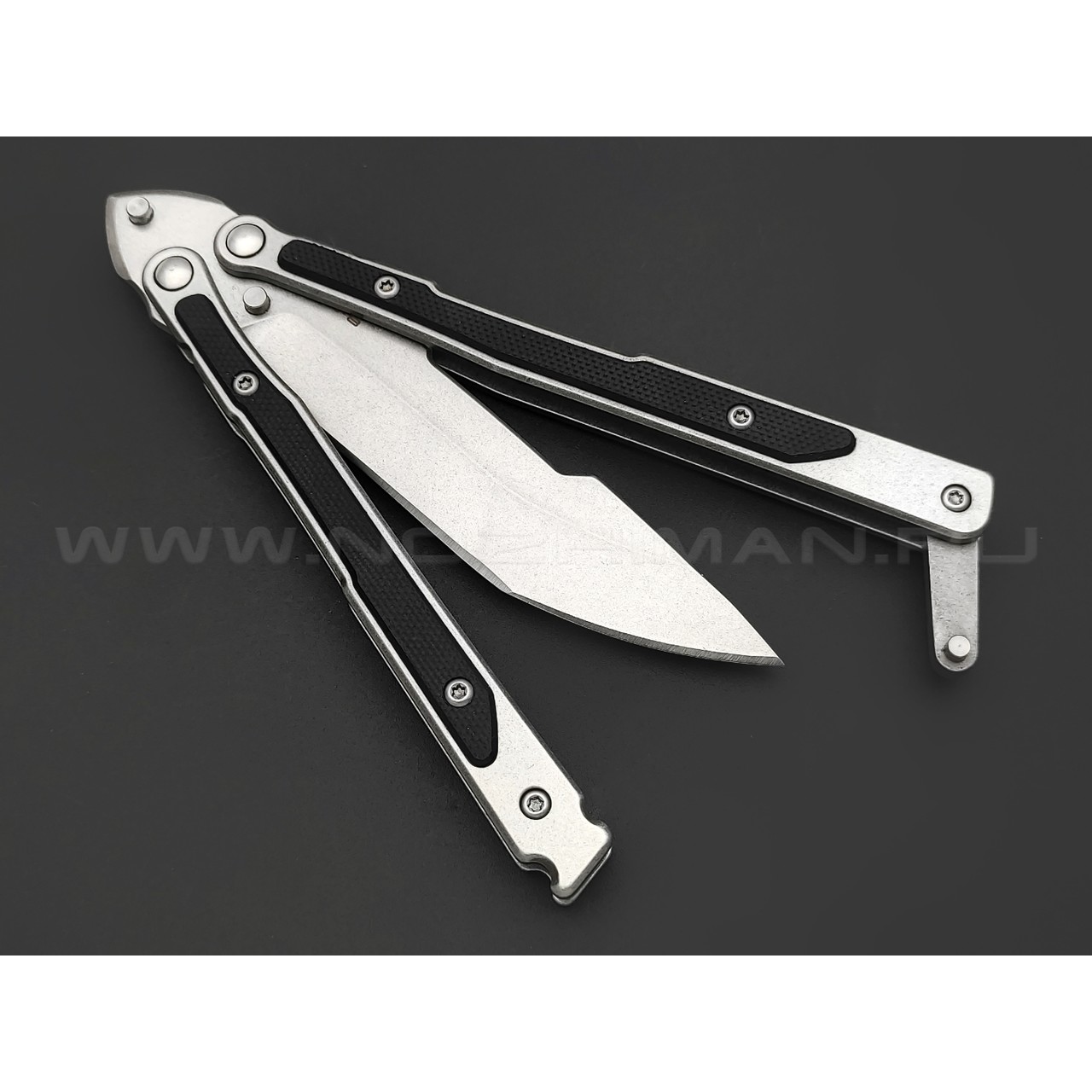 Mr.Blade балисонг Madcap сталь Aus-8 стоунвош, рукоять G10 black
