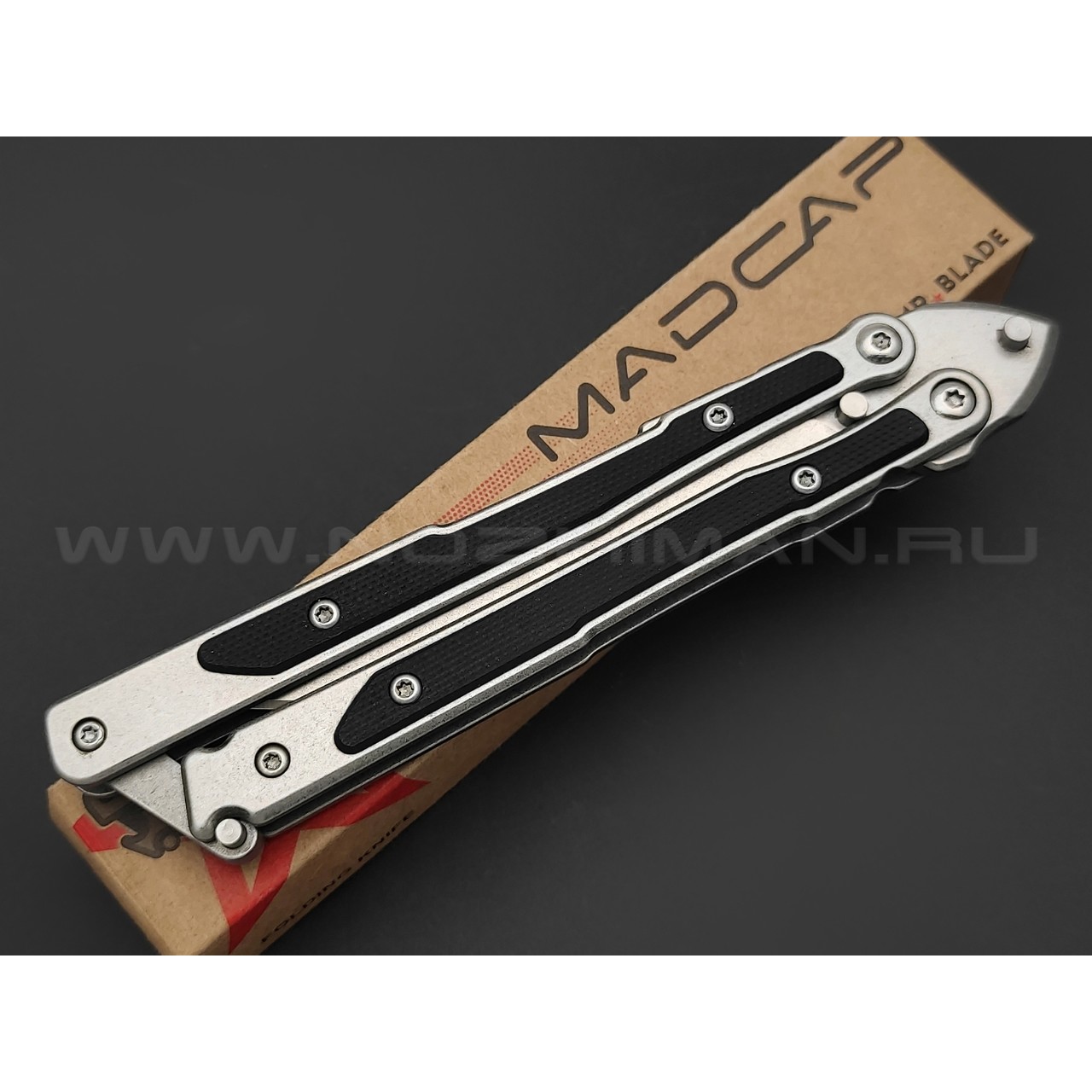 Mr.Blade балисонг Madcap сталь Aus-8 стоунвош, рукоять G10 black