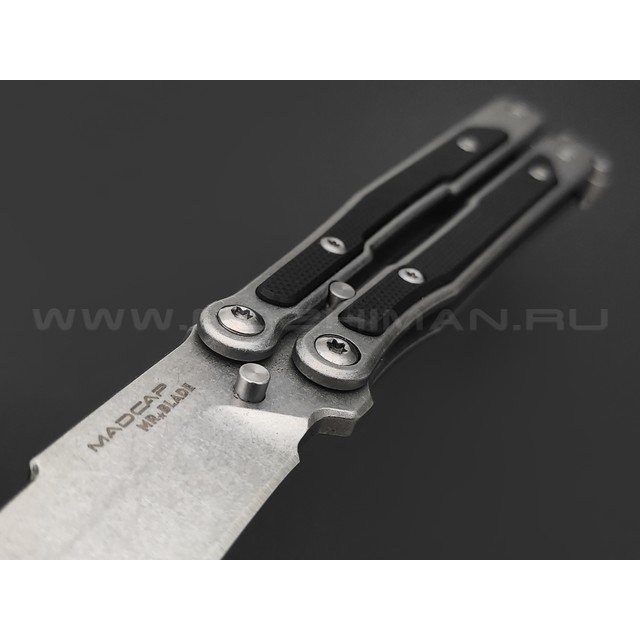Mr.Blade балисонг Madcap сталь Aus-8 стоунвош, рукоять G10 black