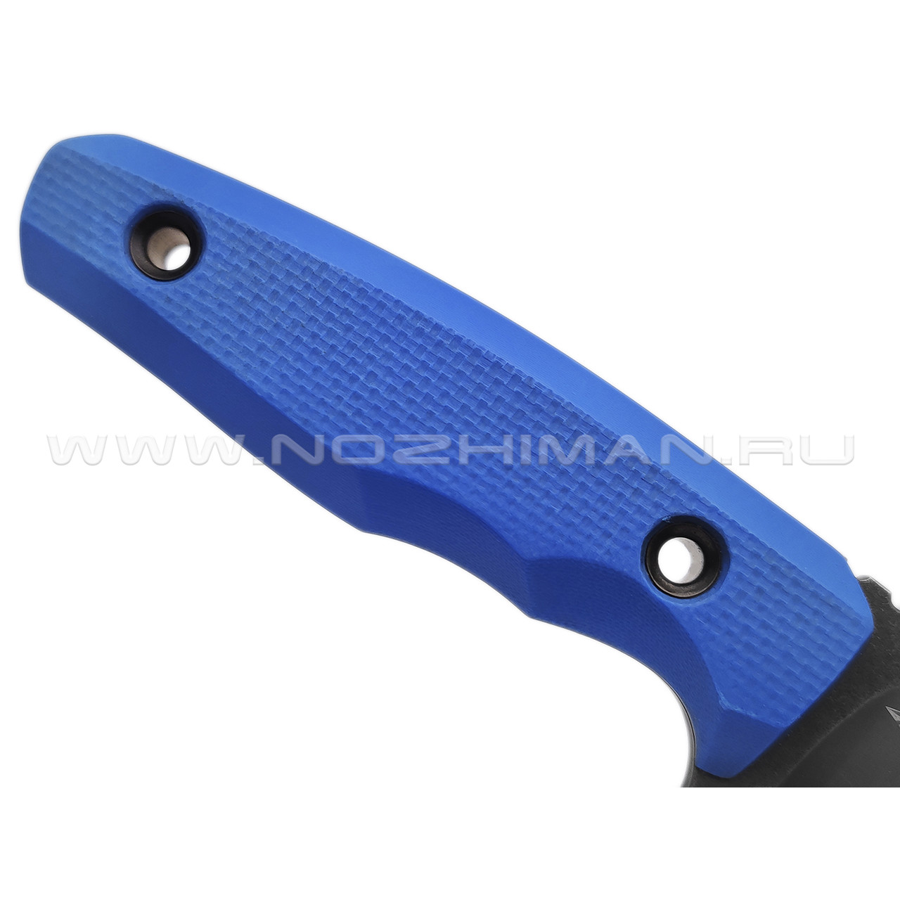 Нож с Котом Тик-Так 2 сталь X105, рукоять G10 blue, kydex blue