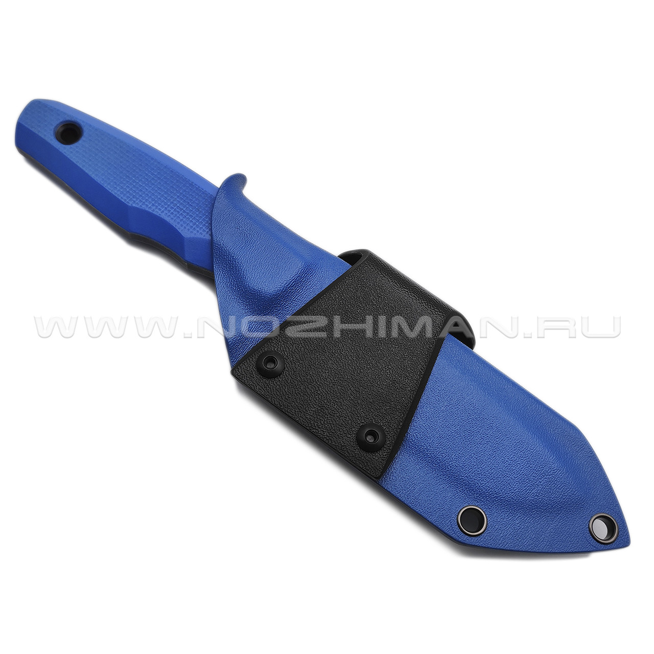 Нож с Котом Тик-Так 2 сталь X105, рукоять G10 blue, kydex blue