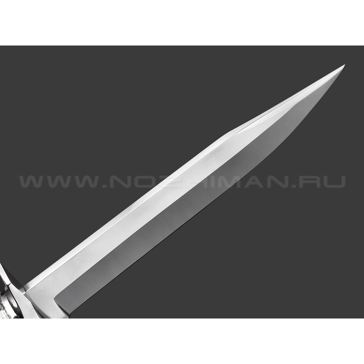 Эхо нож Победа с якорем, сталь Булат, рукоять Черное дерево, бронза, серебро
