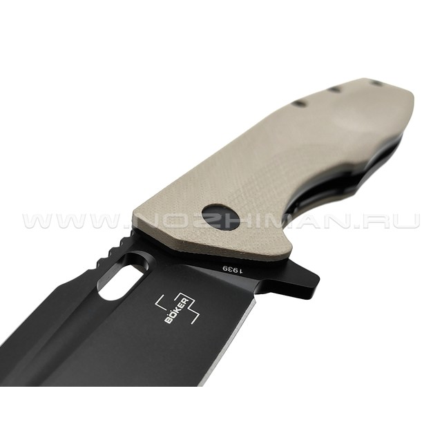 Нож Boker Plus Caracal Folder Tactical 01BO759 сталь D2 black, рукоять G10 tan