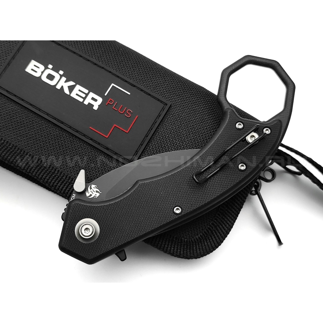 Нож Boker Plus HEL Karambit 01BO515 сталь 154СМ black, рукоять G10 black, steel