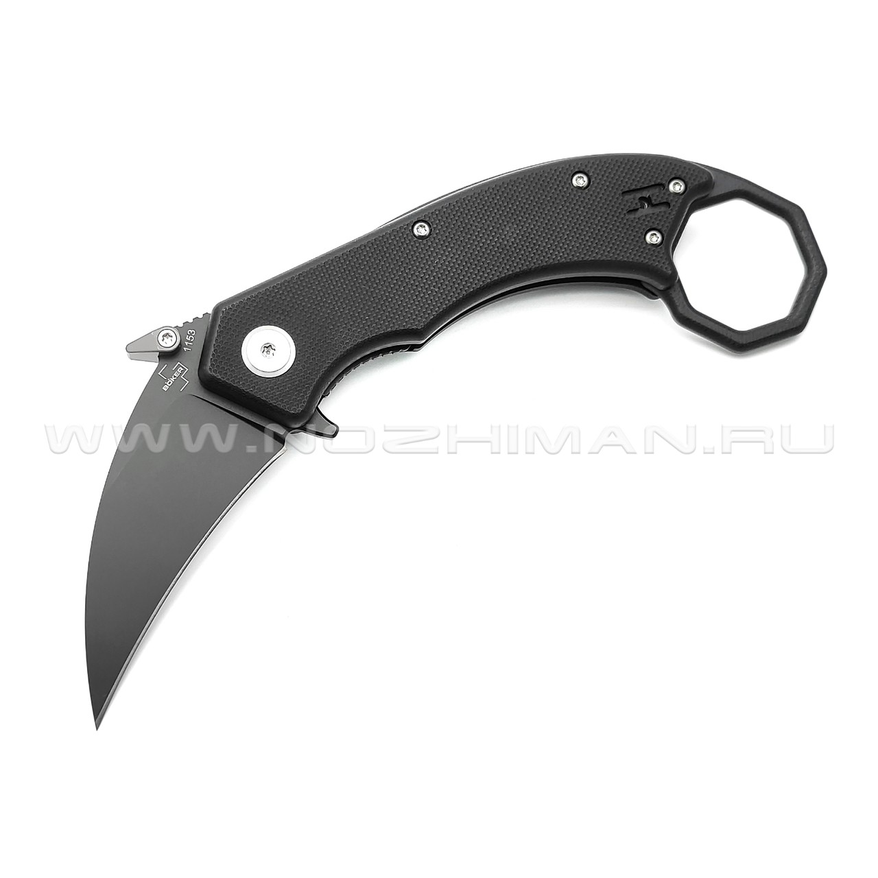 Нож Boker Plus HEL Karambit 01BO515 сталь 154СМ black, рукоять G10 black, steel