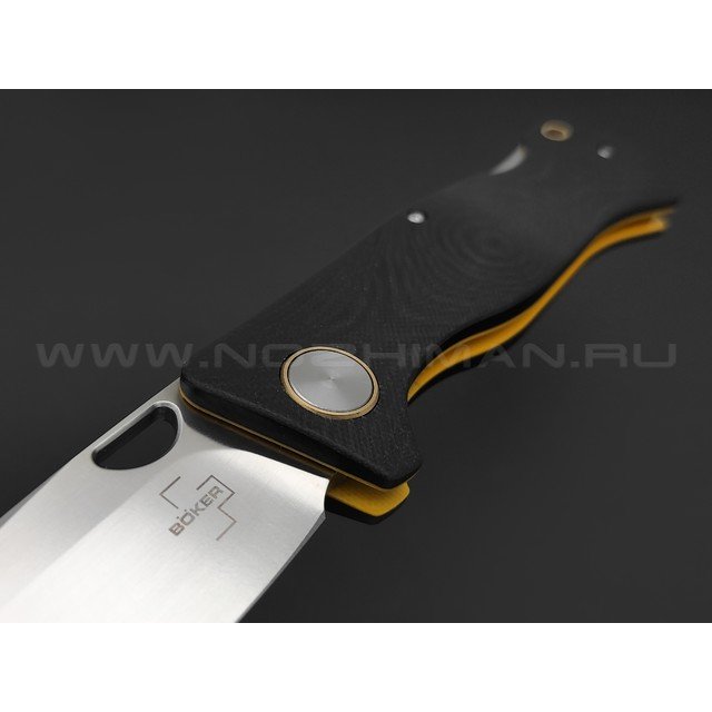 Нож Boker Plus Epicenter Backlock 01BO545 сталь D2 satin, рукоять G10 black & yellow